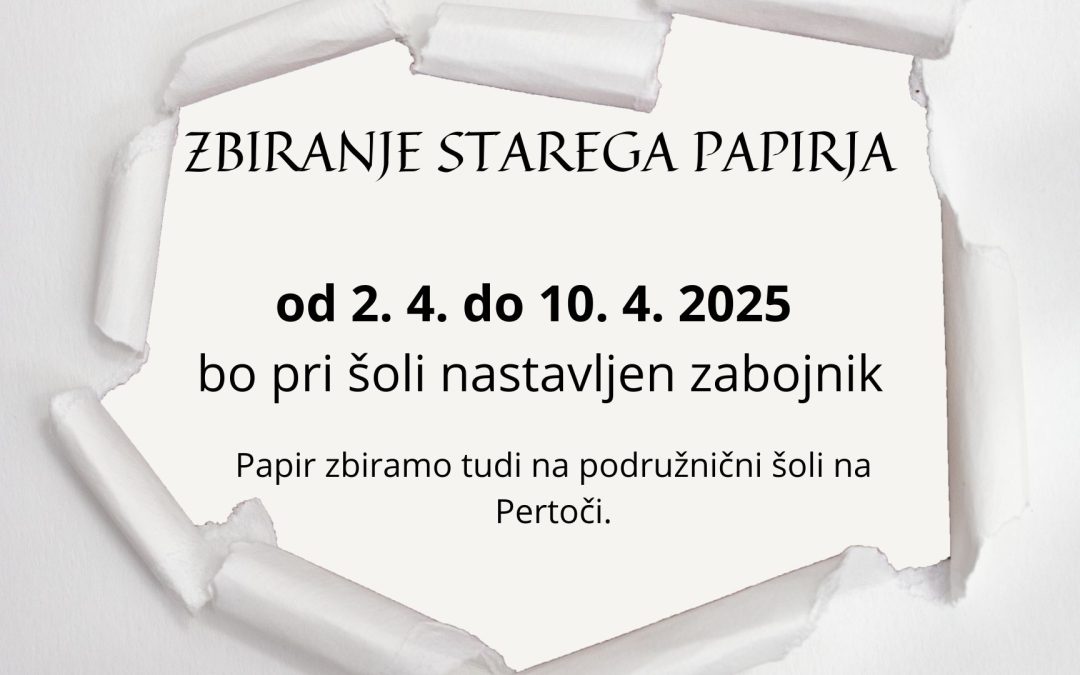 Zbiralna akcija odpadnega papirja